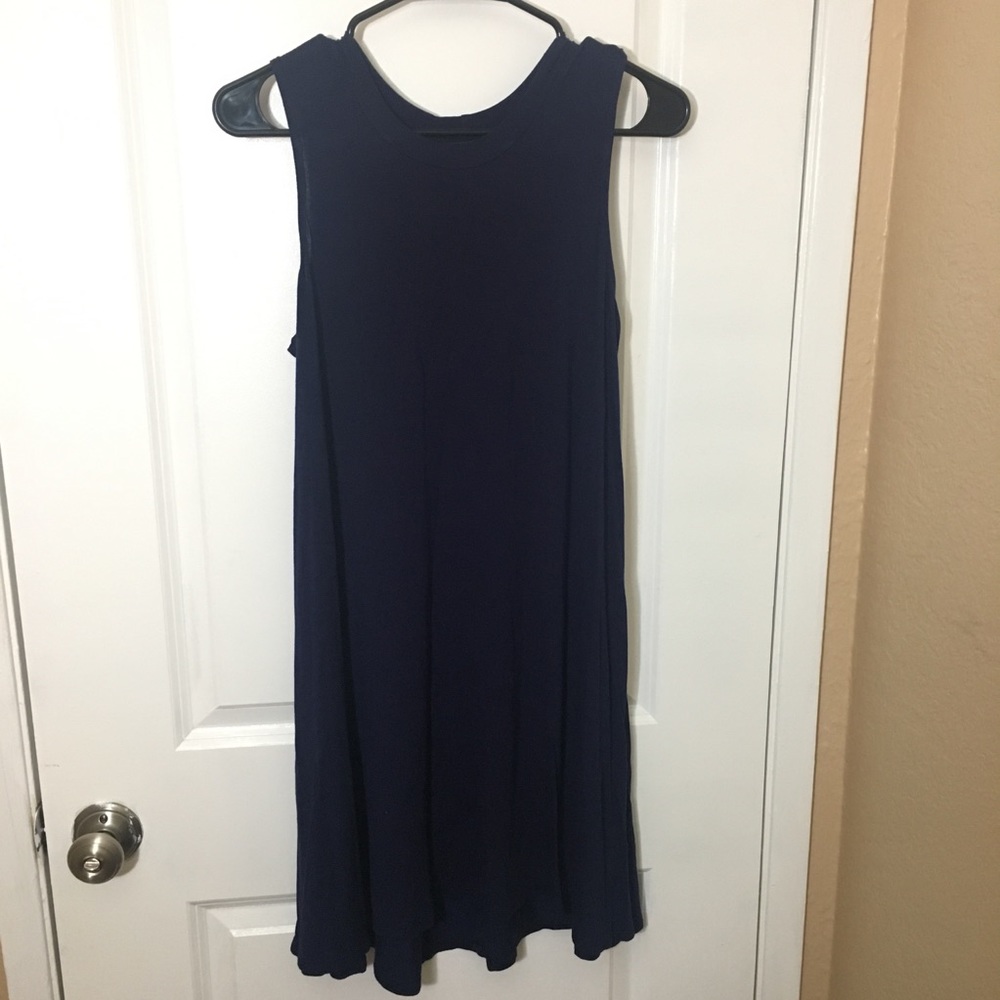 Blue jersey swing dress